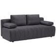 SCHLAFSOFA  in Flachgewebe Dunkelgrau  - Dunkelgrau/Schwarz, MODERN, Kunststoff/Textil (194/78-87/92cm) - Xora