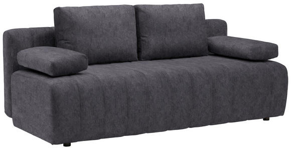 SCHLAFSOFA  in Flachgewebe Dunkelgrau  - Dunkelgrau/Schwarz, MODERN, Kunststoff/Textil (194/78-87/92cm) - Xora