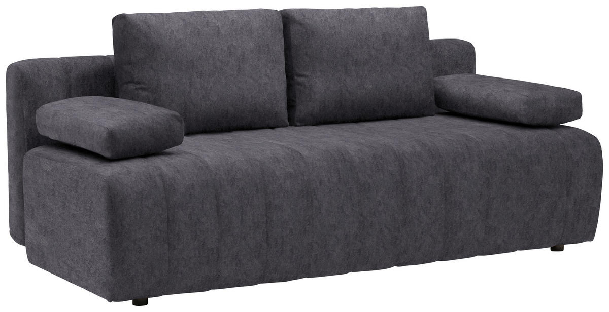 SCHLAFSOFA in Flachgewebe Dunkelgrau  - Dunkelgrau/Schwarz, MODERN, Kunststoff/Textil (194/78-87/92cm) - Xora