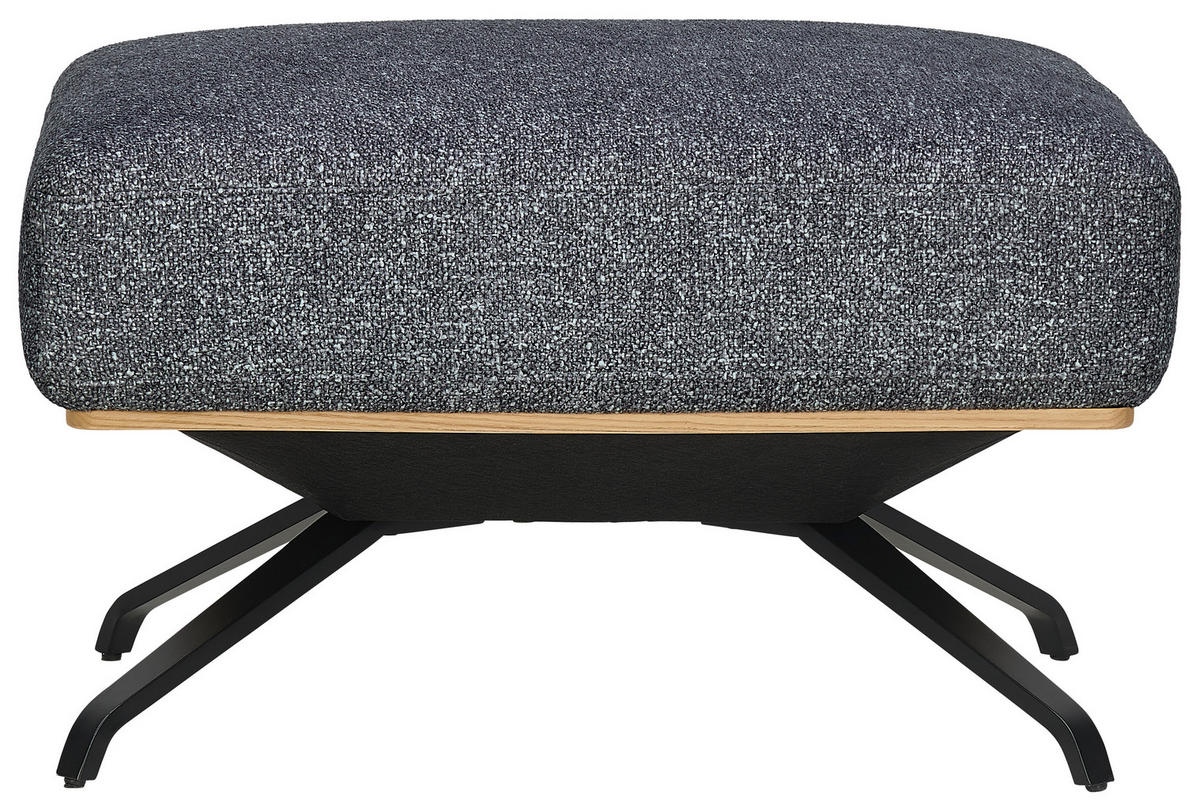 HOCKER Struktur Graphitfarben  - Schwarz/Graphitfarben, Design, Textil/Metall (74/46/66cm) - Novel