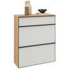 SCHUHKIPPER 84/102/31 cm  - Eichefarben/Anthrazit, Design, Glas/Holz (84/102/31cm) - Dieter Knoll