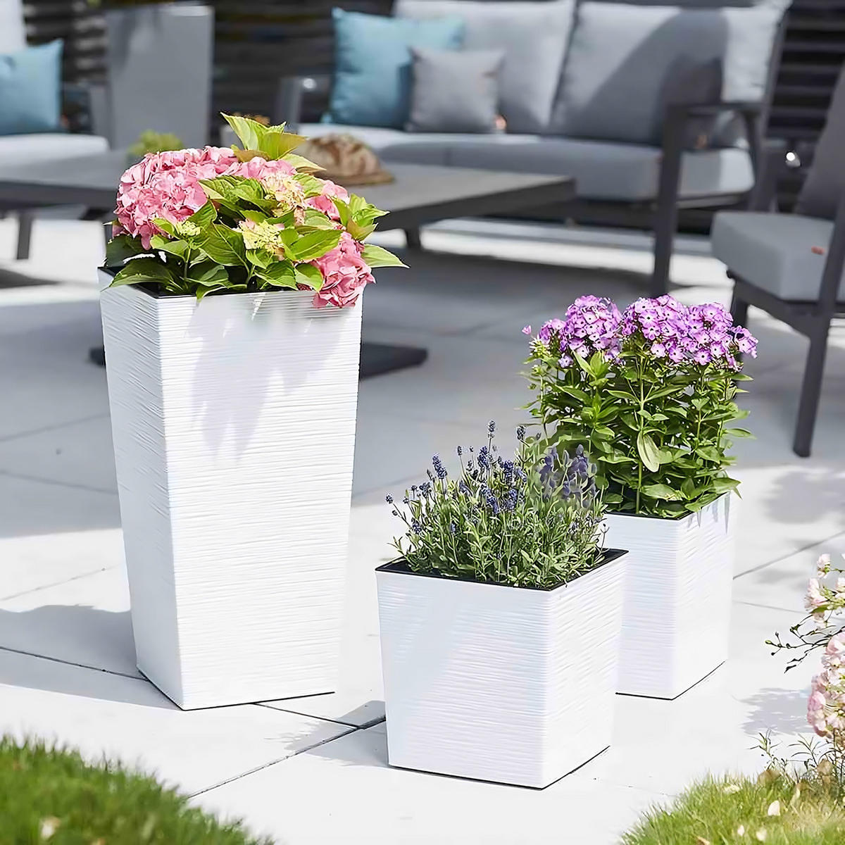 PFLANZENTOPF   - Weiß, Basics, Kunststoff (40/41,5/40cm) - Siena Garden