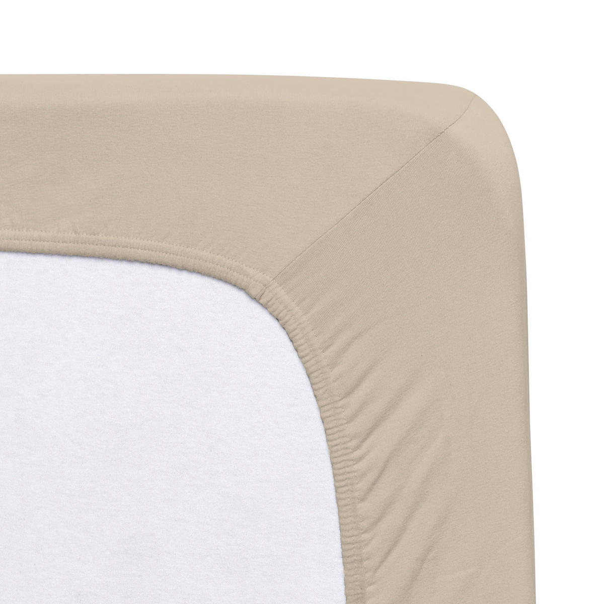 SPANNLEINTUCH 140-160/200-220 cm Jersey  - Beige, Basics, Textil (140-160/200-220cm) - Florella