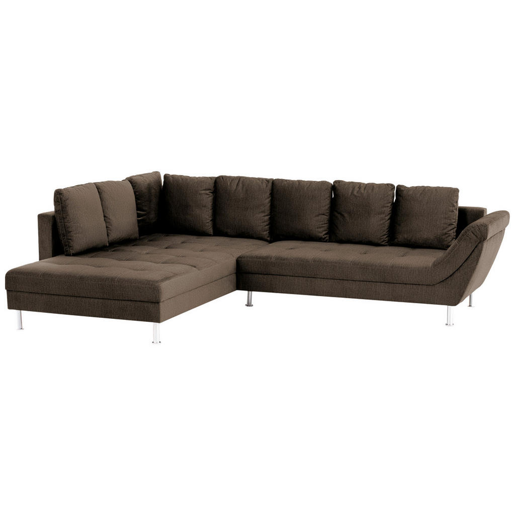 Thumbnail - Stylife Ecksofa, Braun, Textil, 4-Sitzer, Füllung: Schaumstoff, Schaumstoffflocken, einmalig seitenverkehrt montierbar, ...