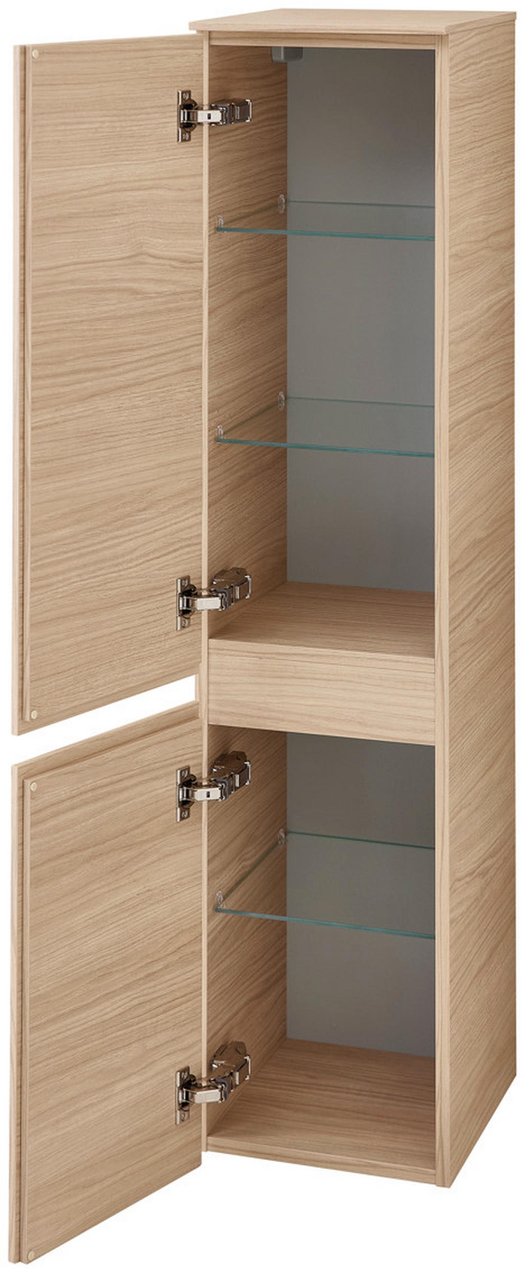 MIDISCHRANK 30/127/33 cm  - Eichefarben, LIFESTYLE, Glas/Holzwerkstoff (30/127/33cm) - Sadena