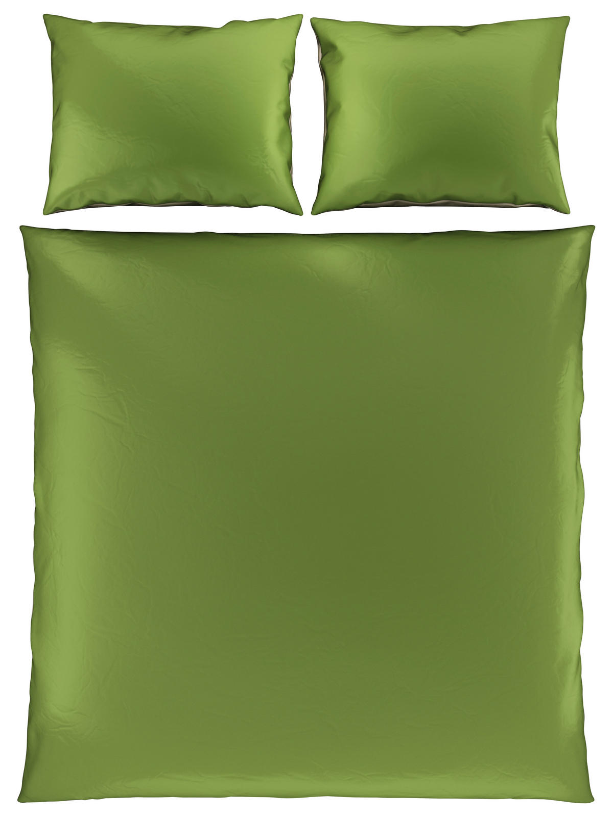 POSTELJINA SA DVA LICA OLIVE 200/200 cm saten zelena  - zelena, Osnovno, tekstil (200/200cm) - Esposa