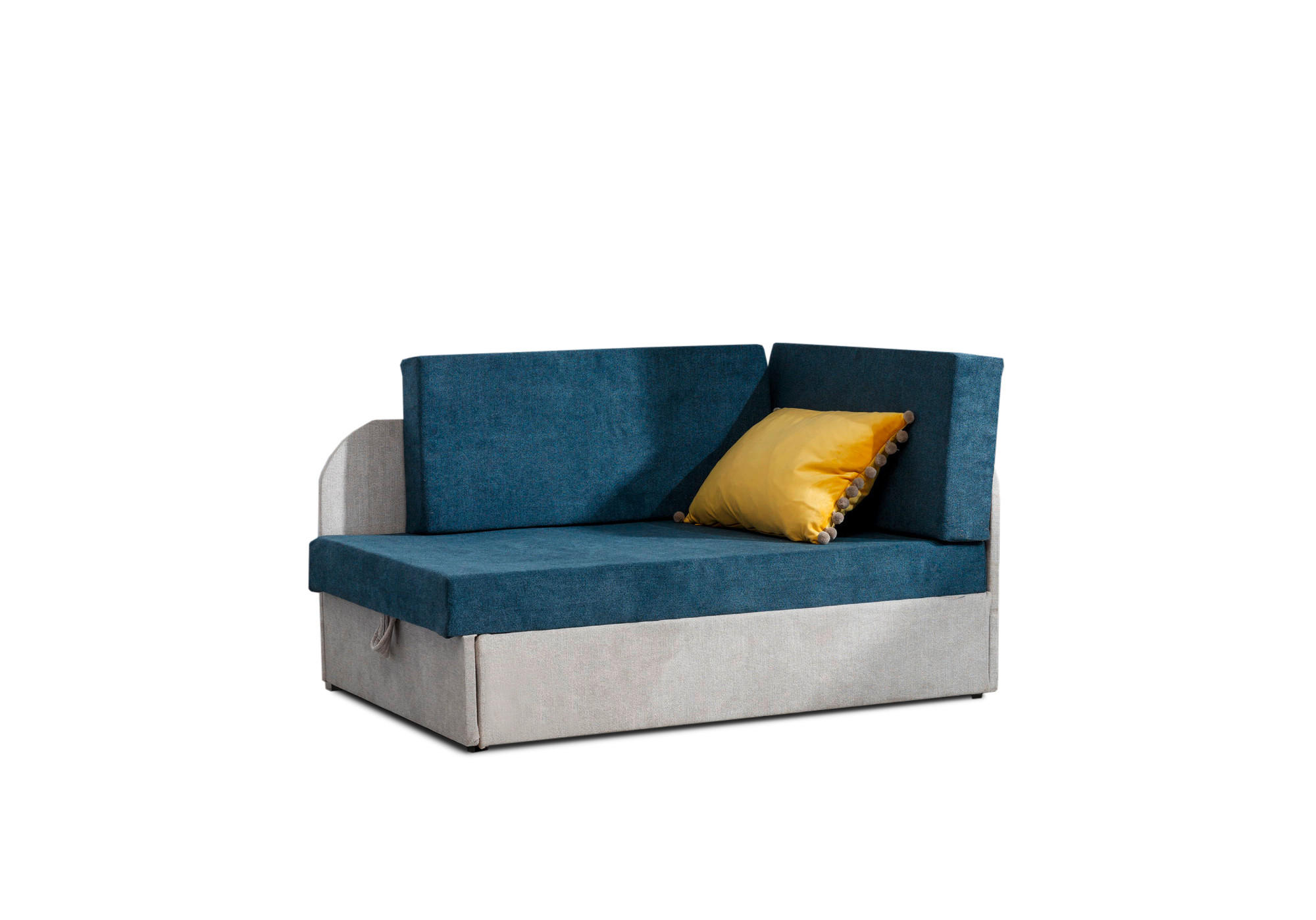 RÉCAMIERE in Fleece Blau, Hellgrau  - Blau/Hellgrau, Design, Kunststoff/Textil (104/60/75cm) - MID.YOU