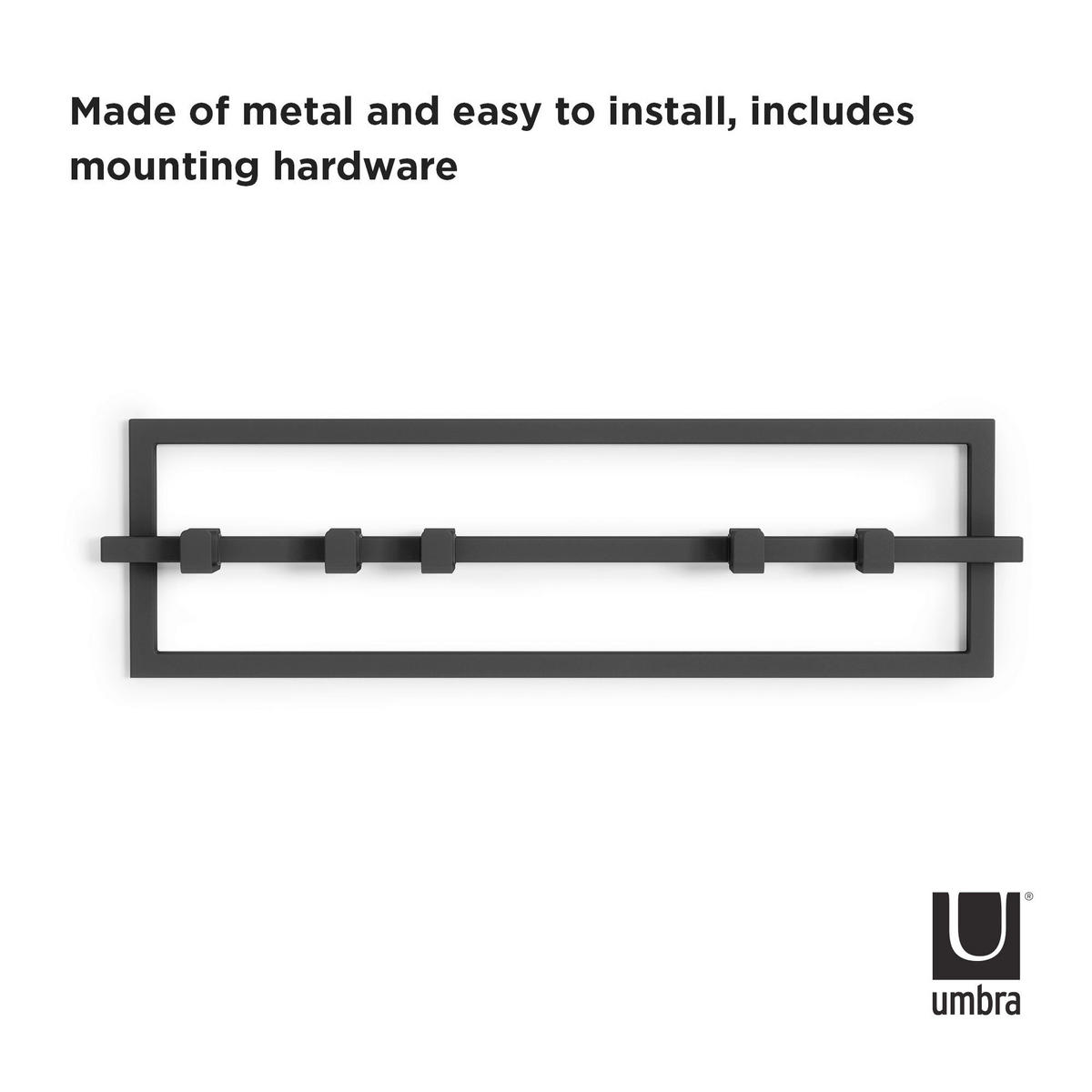 STENSKI OBEŠALNIK - črna, Basics, kovina (53/15/6cm) - Umbra