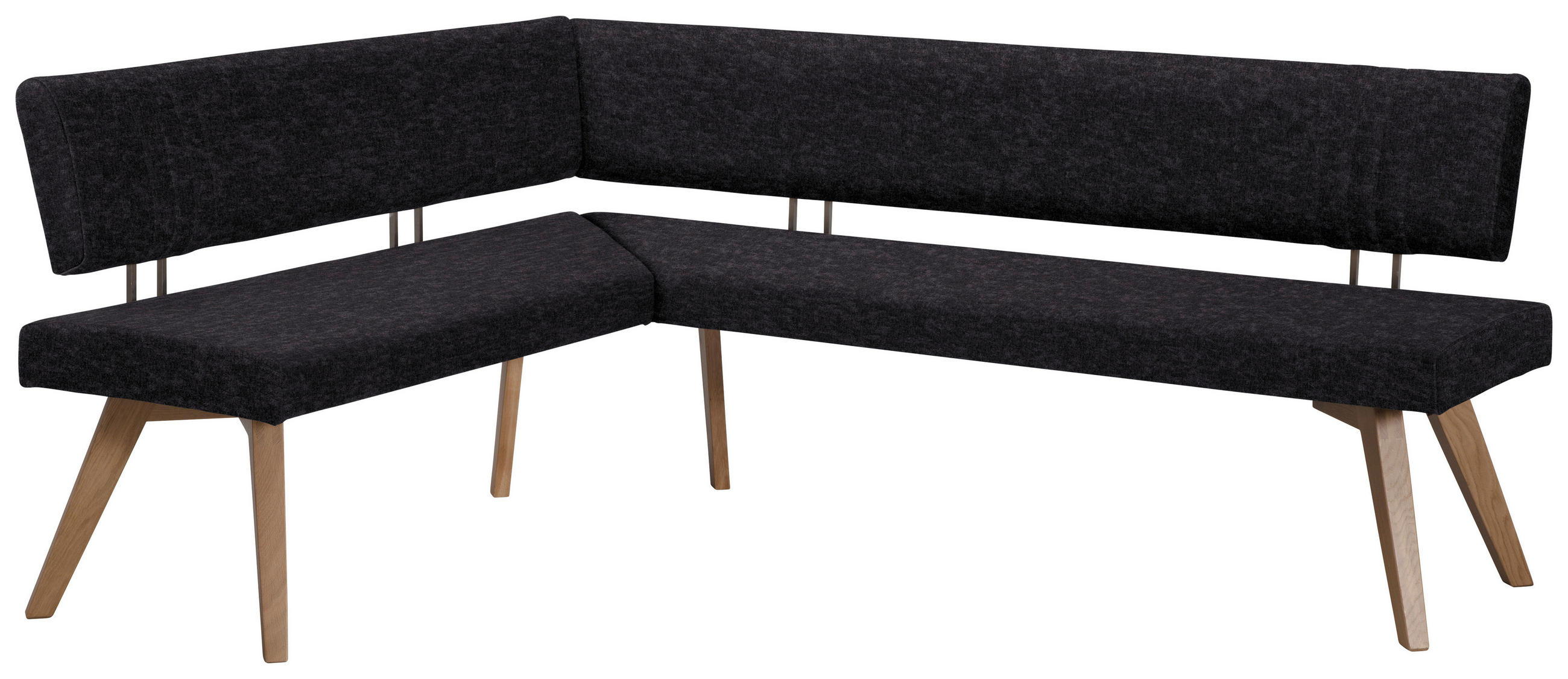 ECKBANK 160/170 cm  in Anthrazit, Wildeiche  - Wildeiche/Eichefarben, Design, Holz/Textil (160/170cm) - Venda