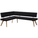 ECKBANK 160/170 cm  in Anthrazit, Wildeiche  - Wildeiche/Eichefarben, Design, Holz/Textil (160/170cm) - Venda