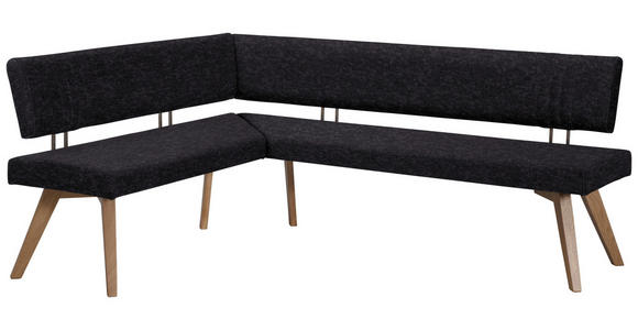 ECKBANK 170/180 cm in Anthrazit, Wildeiche - Wildeiche/Eichefarben, Design, Holz/Textil (170/180cm) - Venda