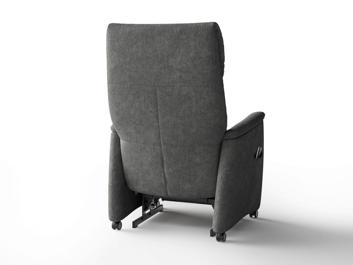 RELAXSESSEL in Textil Dunkelgrau  - Dunkelgrau/Schwarz, Basics, Kunststoff/Textil (76/114/84cm) - Sit & More