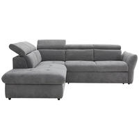 ECKSOFA in Mikrofaser Graubraun  - Graubraun/Schwarz, Design, Kunststoff/Textil (224/254cm) - Livetastic