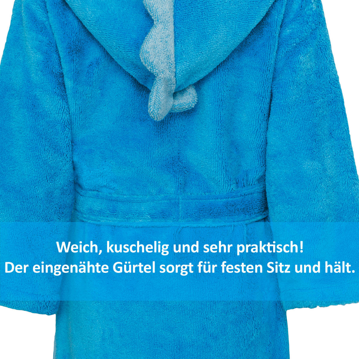 KINDERBADEMANTEL DINO 86/92  - Blau, Basics, Textil (86/92null)