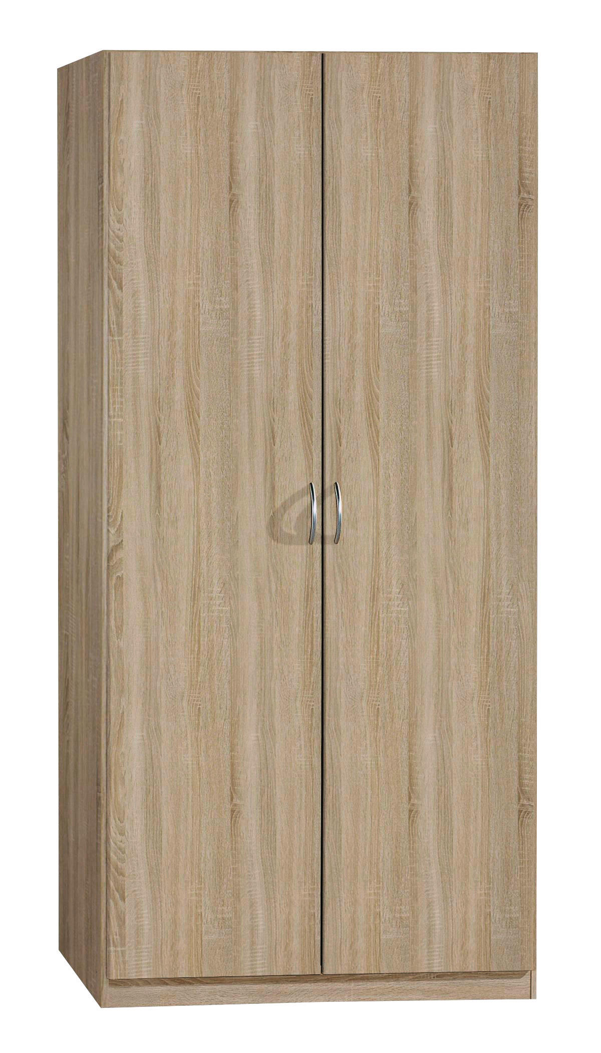 DREHTÜRENSCHRANK 91/197/54 cm,  in Sonoma Eiche, 2 Tür(en)  - Silberfarben/Sonoma Eiche, Design, Holzwerkstoff/Kunststoff (91/197/54cm) - Boxxx