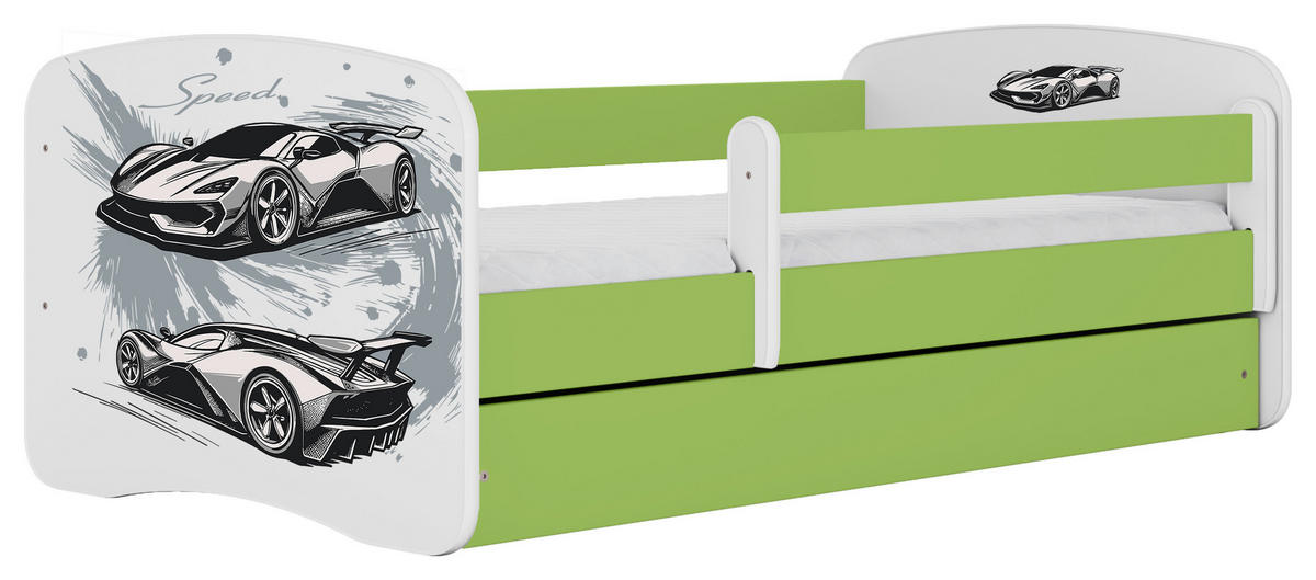 KINDER-/JUNIORBETT 80/160 cm  in Grün, Weiß  - Birkefarben/Weiß, MODERN, Holz/Holzwerkstoff (80/160cm) - MID.YOU