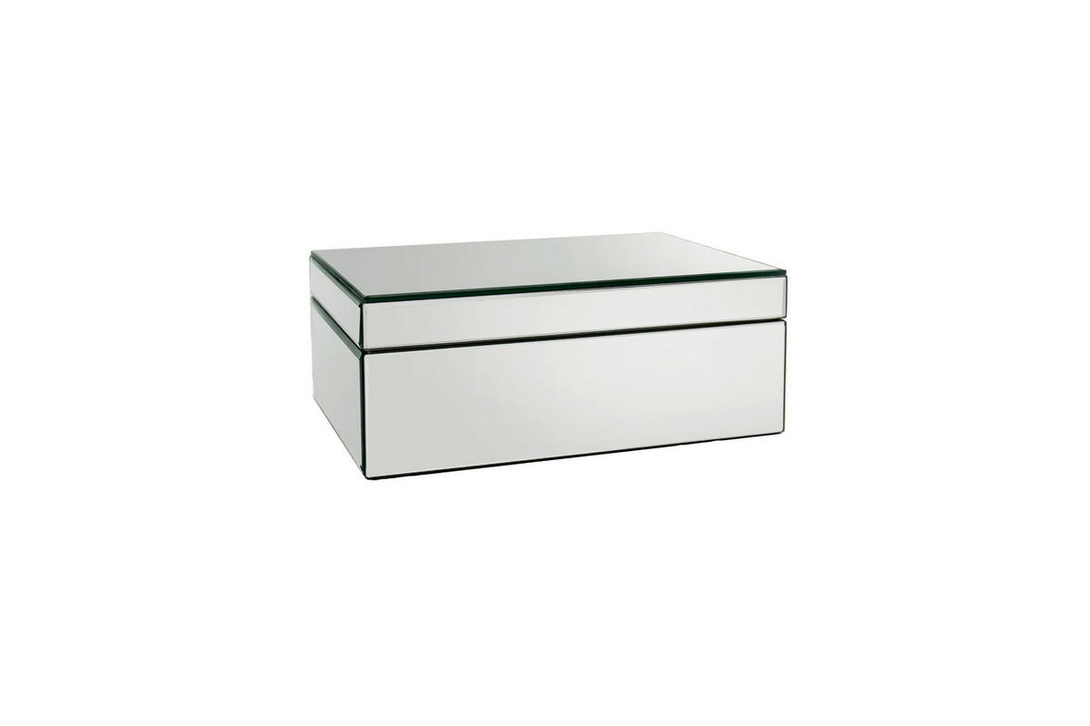 SCHMUCKBOX - Silberfarben, Basics, Glas/Holzwerkstoff (24,8/17,8/9,5cm) - Ambia Home