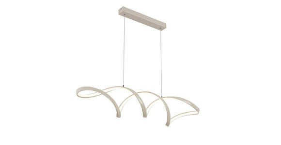 LED-HÄNGELEUCHTE 100/22/120 cm  - Sandfarben, Design, Kunststoff/Metall (100/22/120cm) - Novel