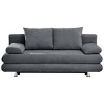 SCHLAFSOFA in Flachgewebe Dunkelgrau  - Chromfarben/Dunkelgrau, Design, Kunststoff/Textil (196/74/90cm) - Carryhome