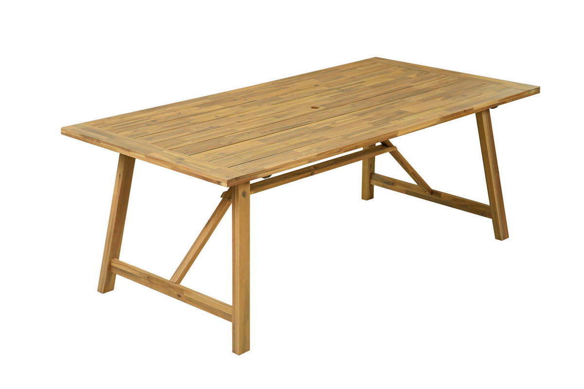 GARTENTISCHGRUPPE Akazie vollmassiv  - Braun/Akaziefarben, MODERN, Holz - Gardenson
