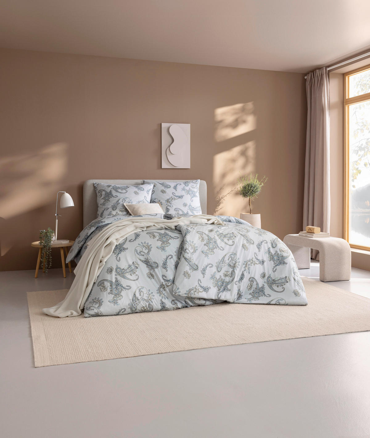 BETTWÄSCHE 2-teilig KATRIN Interlock-Jersey 135/200 cm  - Silberfarben, Design, Textil (135/200cm) - Estella
