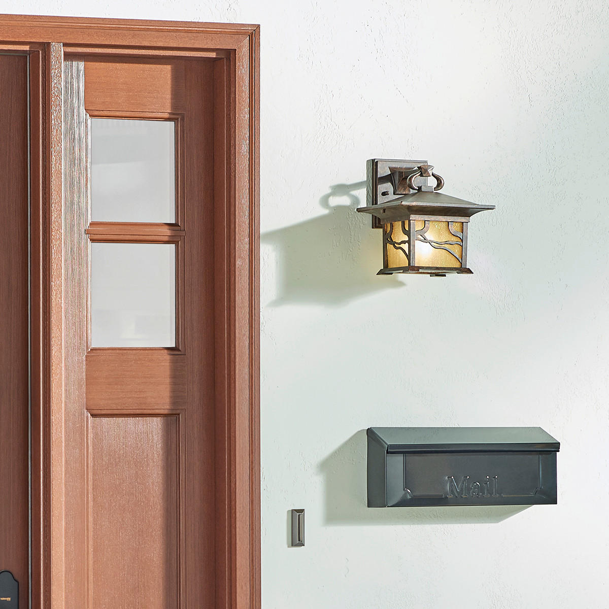 VÄGGLAMPA FÖR UTOMHUS - kopparfärgad, Klassisk, metall/glas (20,3/22,2/23,7cm) - Elstead Lighting