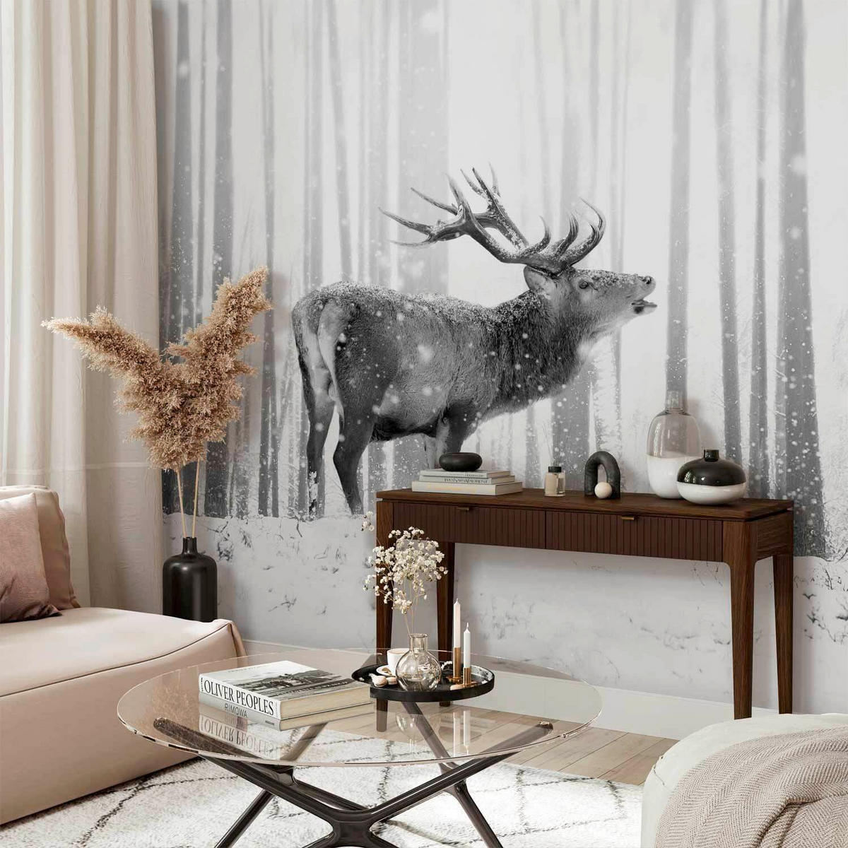 FOTOTAPET 400/280 cm  - vit/grå, Lifestyle, textil (400/280cm) - artgeist