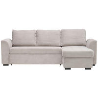 ECKSOFA in Cord, Velours Hellgrau  - Hellgrau/Schwarz, Design, Kunststoff/Textil (155/243cm) - Xora