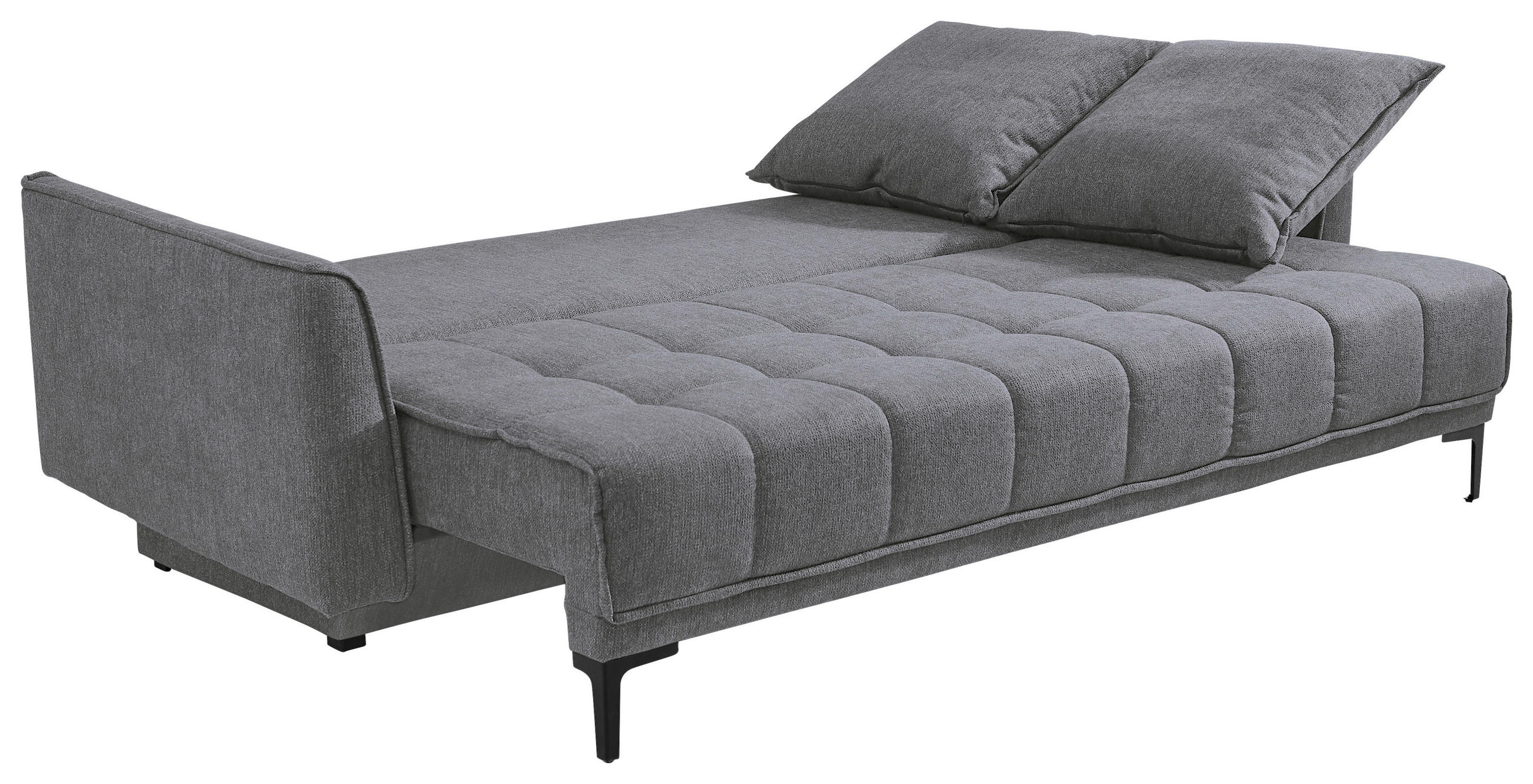 BÄDDSOFFA i flatväv grå  - svart/grå, Design, textil (235/70/108cm) - Livetastic