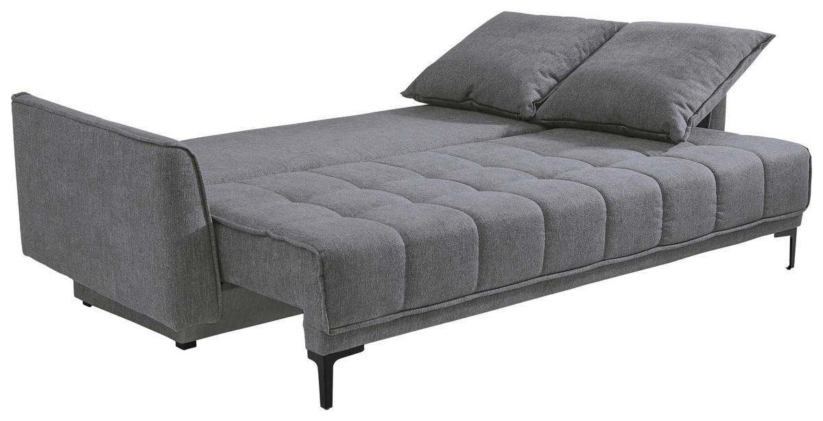BÄDDSOFFA i flatväv grå  - svart/grå, Design, textil (235/70/108cm) - Livetastic