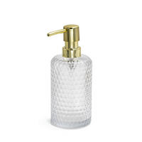 DÁVKOVAČ MÝDLA barvy zlata, průhledné - průhledné/barvy zlata, Basics, plast/sklo (7,3/17,9/7,3cm) - Sadena