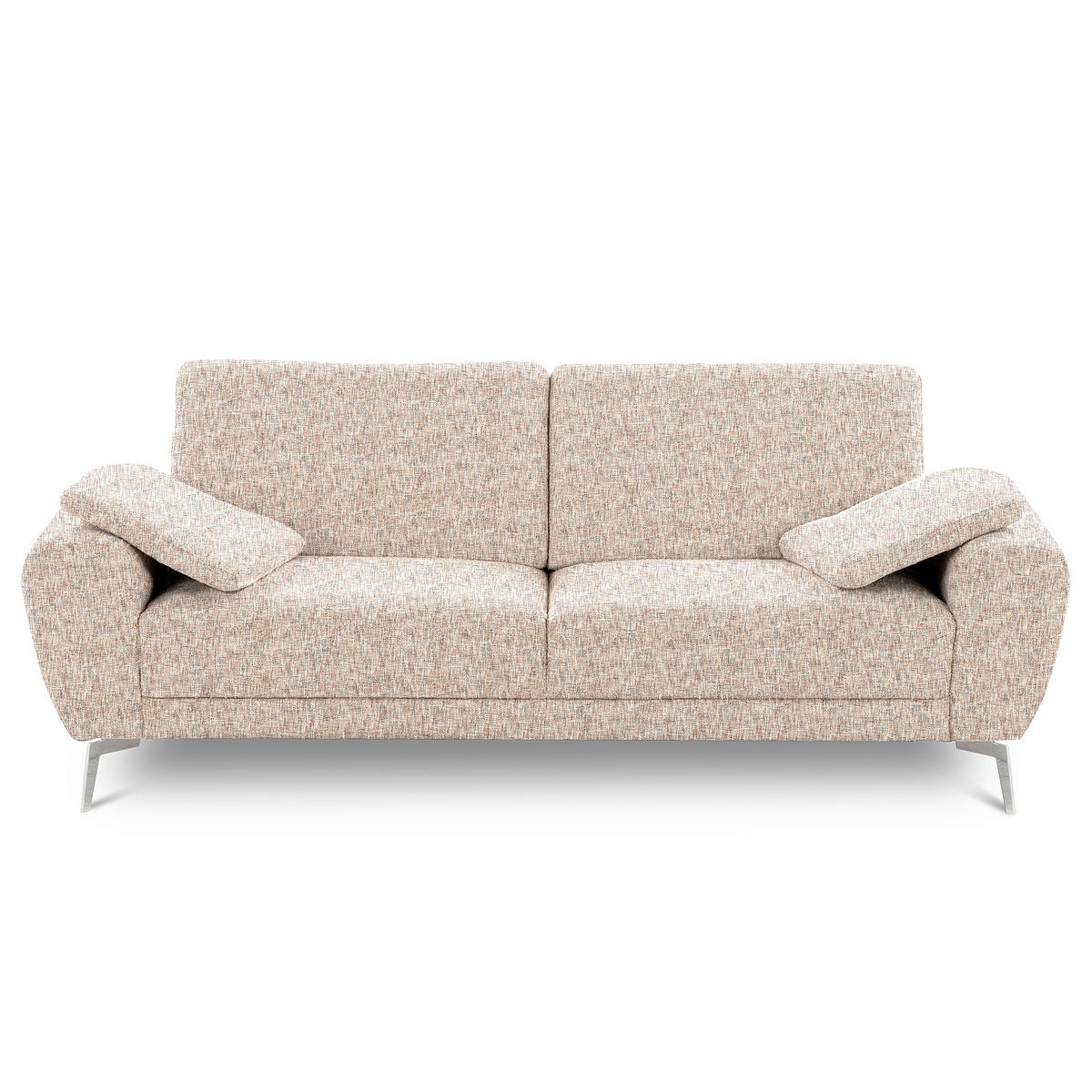 3-SITZER-SOFA SPRING in Webstoff Blau, Gelb, Rot, Weiß Modern  - Chromfarben/Blau, Design, Textil/Metall (187/85/92cm) - Livetastic