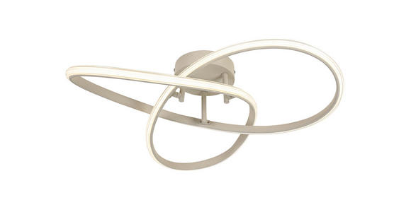 LED-DECKENLEUCHTE 55/55/15 cm   - Sandfarben/Chromfarben, Design, Kunststoff/Metall (55/55/15cm) - Novel