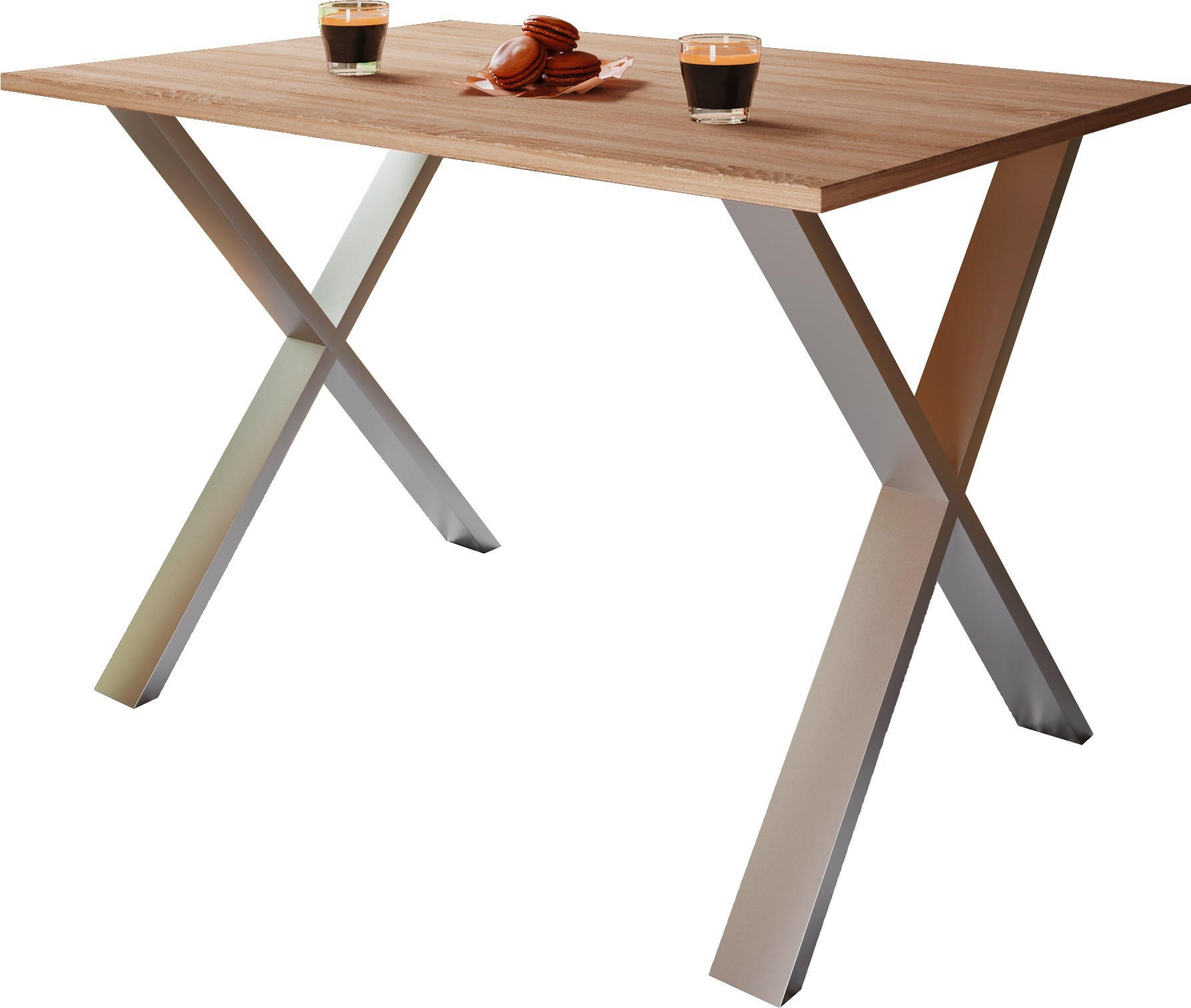 SCHREIBTISCH  in Silberfarben, Sonoma Eiche  - Silberfarben/Sonoma Eiche, Design (160/76/80cm) - MID.YOU