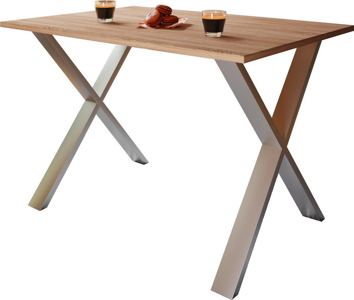 SCHREIBTISCH  in Silberfarben, Sonoma Eiche  - Silberfarben/Sonoma Eiche, Design (160/76/80cm) - MID.YOU