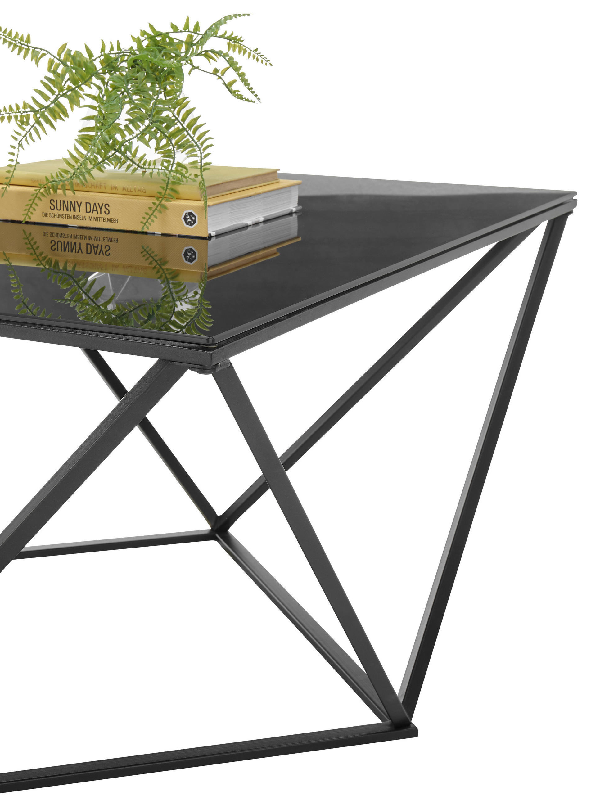 COUCHTISCH Sicherheitsglas 80/80/45 cm quadratisch Schwarz  - Schwarz, Design, Glas/Metall (80/80/45cm) - Boxxx