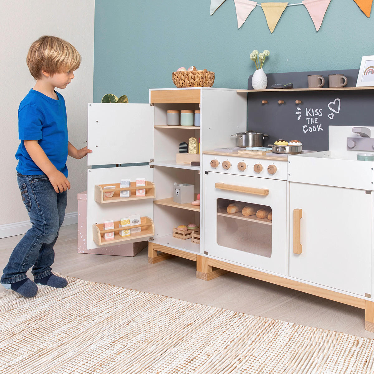 KINDERKÜCHE FISCUS - Weiß/Naturfarben, Basics, Holz/Holzwerkstoff (33,9/32/82,5cm) - MUSTERKIND
