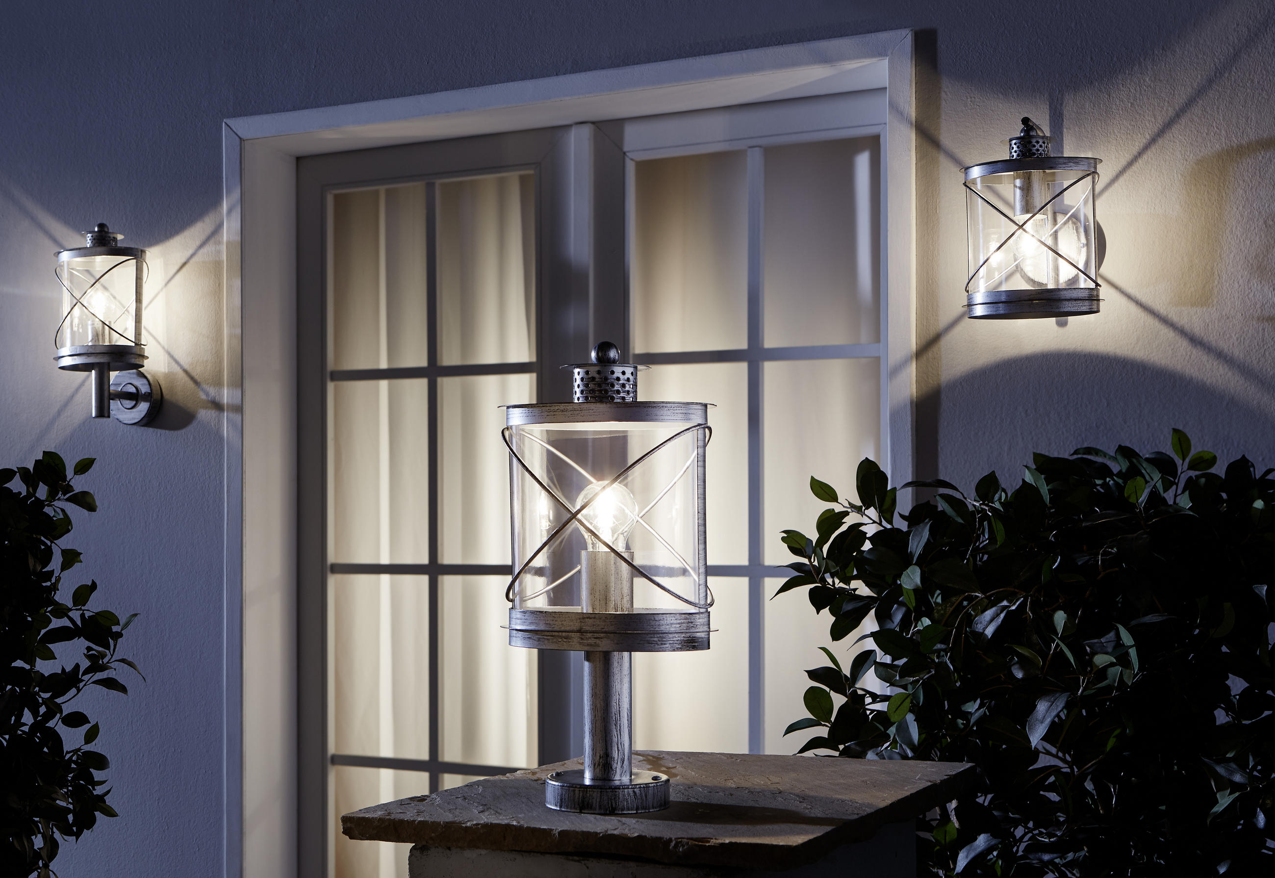 AUSSENWANDLEUCHTE - Silberfarben/Zinkfarben, Lifestyle, Kunststoff/Metall (20cm) - Eglo