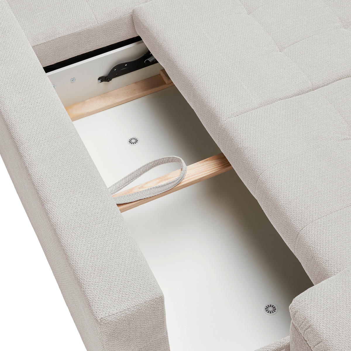 ECKSOFA Weiß Webstoff  - Schwarz/Weiß, KONVENTIONELL, Kunststoff/Textil (282/162cm) - Carryhome