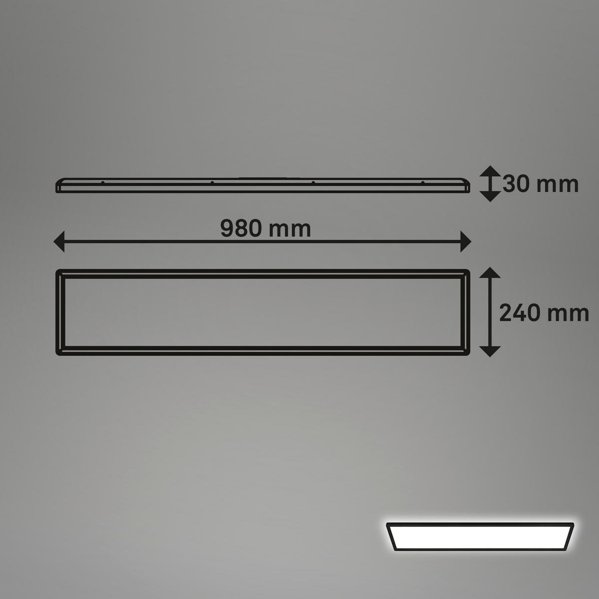 LED-PANEL  TAVA //4000 K// - črna, Basics, umetna masa (98/20/3cm)