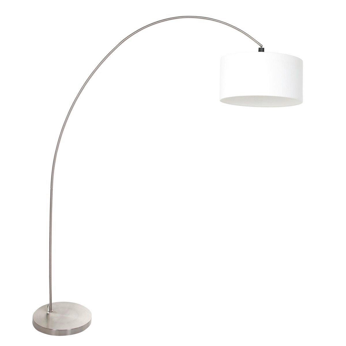 STEHLEUCHTE 40/185/172 cm  - Silberfarben/Weiß, Trend, Glas/Metall (40/185/172cm)