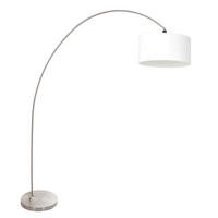 STEHLEUCHTE 40/185/172 cm  - Silberfarben/Weiß, Trend, Glas/Metall (40/185/172cm)