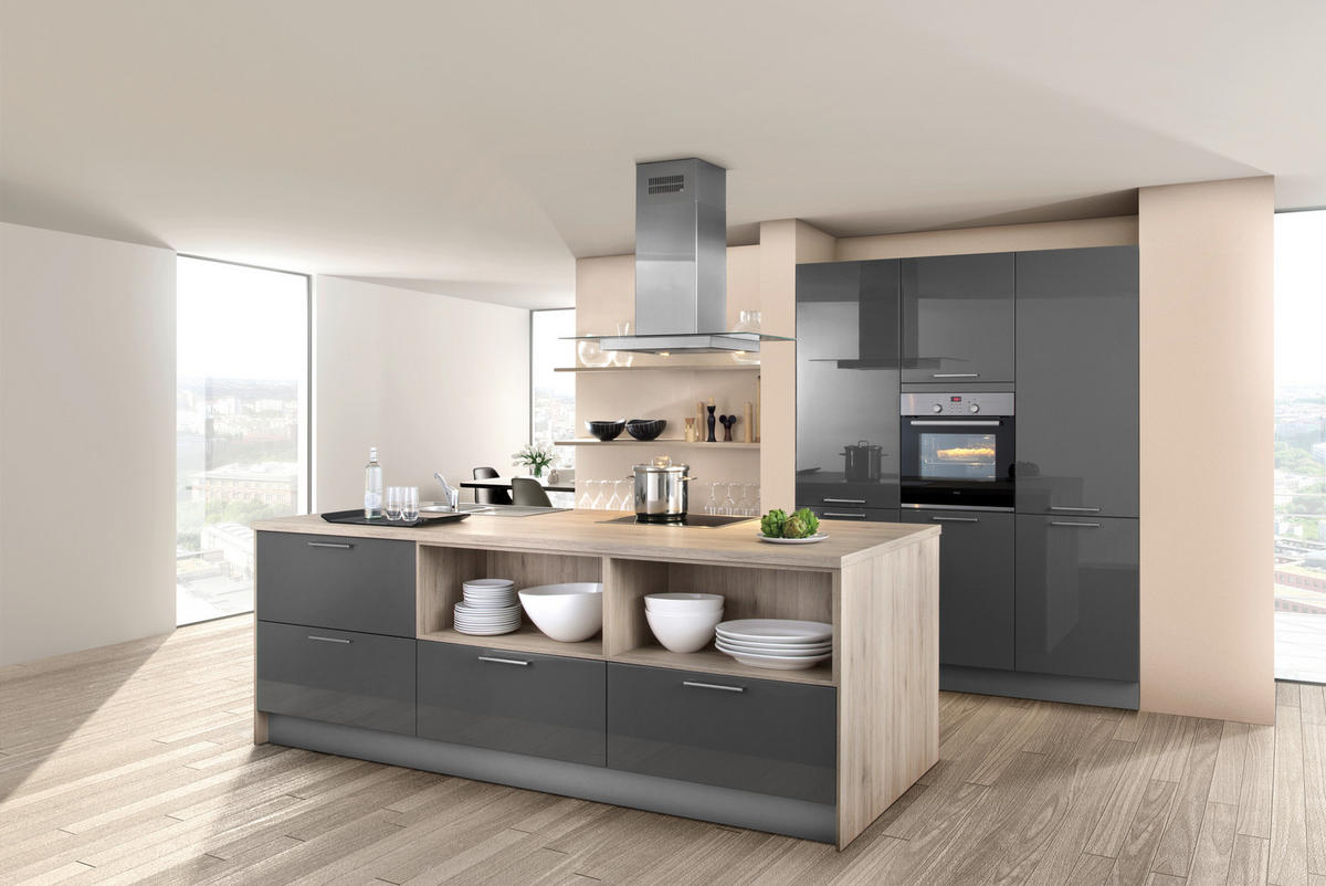 EINBAUKÜCHE  - Design, Holzwerkstoff - Moderano