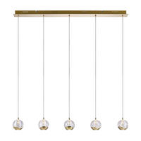 LED-HÄNGELEUCHTE Hastings 96/9/150 cm   - Goldfarben, Design, Glas/Metall (96/9/150cm) - Dieter Knoll