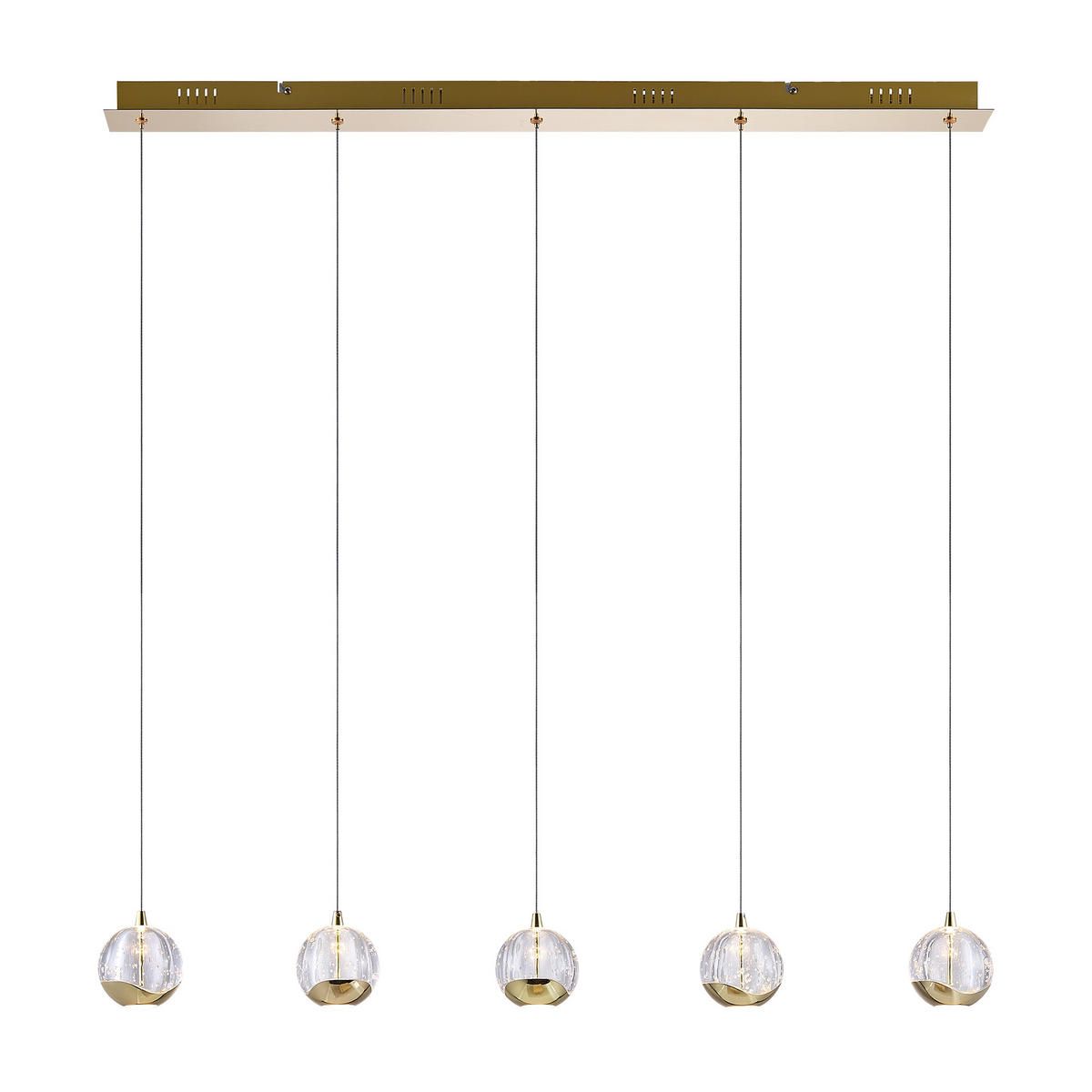LED-HÄNGELEUCHTE Hastings 96/9/150 cm   - Goldfarben, Design, Glas/Metall (96/9/150cm) - Dieter Knoll