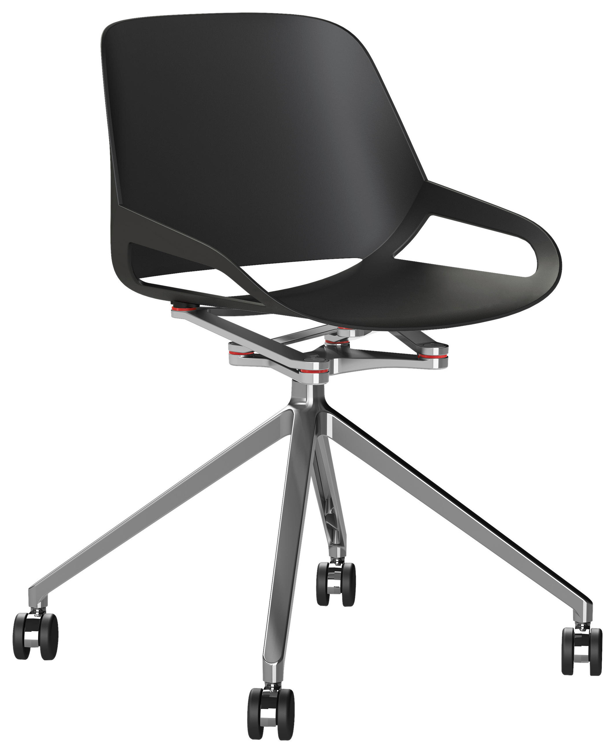 BESUCHERSTUHL  in Schwarz, Alufarben  - Alufarben/Schwarz, Basics, Kunststoff/Metall (50/72/52cm) - Aeris