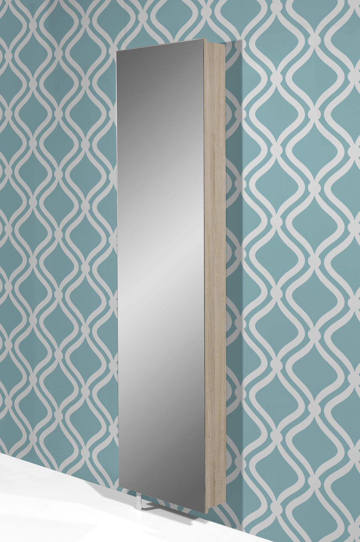 SCHUHSCHRANK  in 50/195/18 cm  - Sonoma Eiche, Design, Glas/Holzwerkstoff (50/195/18cm) - Xora