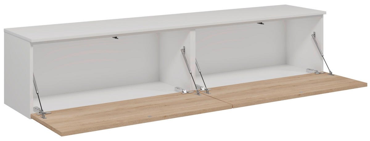 LOWBOARD  180,3/37,6/37,4 cm  individuell planbar, hängend, in verschiedenen Größen erhältlich, in verschiedenen Holzdekoren erhältlich  - Eichefarben/Weiß, Design, Holzwerkstoff (180,3/37,6/37,4cm) - Celina Home