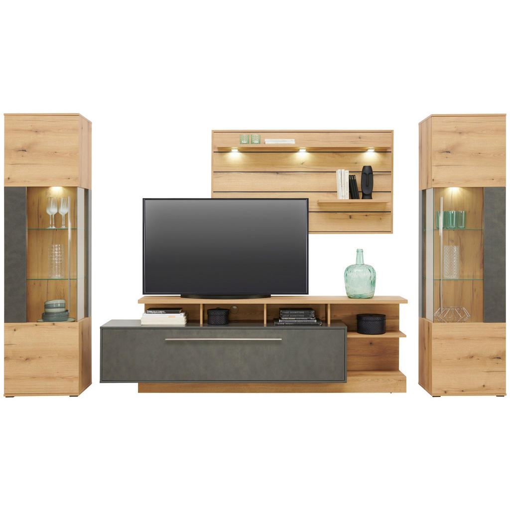 Wohnkombination 4-tlg. Limit Eiche/matera Dunkel Dekor