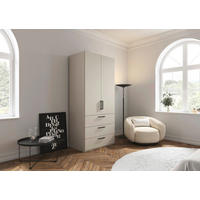 DREHTÜRENSCHRANK 101/223/61 cm,  in Champagner, 2-türig  - Champagner/Schwarz, Basics, Holzwerkstoff/Metall (101/223/61cm) - Novel